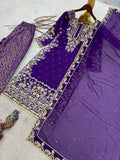 NEW READY TO WEAR HEAVY EMBROIDERY & SEQUENCE WORK TOP WITH JACQUARD PLAZZO WITH DUPATTA