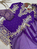 NEW READY TO WEAR HEAVY EMBROIDERY & SEQUENCE WORK TOP WITH JACQUARD PLAZZO WITH DUPATTA