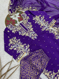 NEW READY TO WEAR HEAVY EMBROIDERY & SEQUENCE WORK TOP WITH JACQUARD PLAZZO WITH DUPATTA
