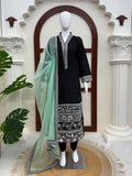 Glass Fabric with Soft Micro Inner lining with Intricate Thread work Salwar Kameez