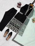 Glass Fabric with Soft Micro Inner lining with Intricate Thread work Salwar Kameez