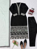 Glass Fabric with Soft Micro Inner lining with Intricate Thread work Salwar Kameez