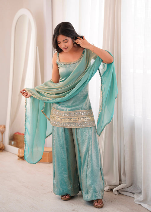 Doremon Crush With Real Mirror And Embroidered Sequence Work Salwar Kameez