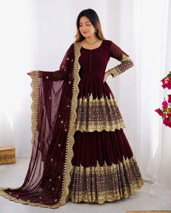 Elegant Embroidered Sequence Designer Kediya Collection 3 Piece Set Look Gorgeous