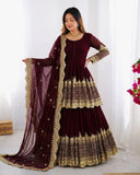 Elegant Embroidered Sequence Designer Kediya Collection 3 Piece Set Look Gorgeous
