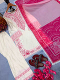 New Designer Party Wear Look Pure Satin Rayon Top & Farshi Palazzo With Dupatta set