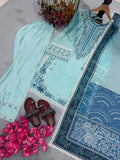 New Designer Party Wear Look Pure Satin Rayon Top & Farshi Palazzo With Dupatta set