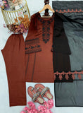 New Designer Party Wear Look Pure Roman Silk Top & Bottom With Dupatta set