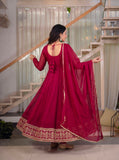 New Designer Anarkali  Heavy Crunchy Silk material Suit In New Fancy Style