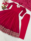 New Designer Anarkali  Heavy Crunchy Silk material Suit In New Fancy Style