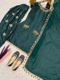 Aada Slab Silk With 5mm Sequence Embroidery Work With Coin Less And Long Sleeve Salwar Kameez