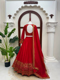 Vichitra silk with thread with Sequence work Semi Stitched Lehenga Choli
