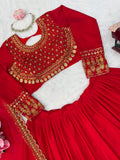Vichitra silk with thread with Sequence work Semi Stitched Lehenga Choli