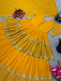 Elegant Embroidered Sequence Designer Kediya Collection 3 Piece Set Look Gorgeous
