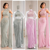 Ready to wear Saree with attached Pallu Premium Crep Silk fabric