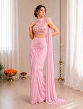 Ready to wear Saree with attached Pallu Premium Crep Silk fabric