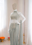 Ready to wear Saree with attached Pallu Premium Crep Silk fabric