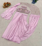 Ready to wear Saree with attached Pallu Premium Crep Silk fabric
