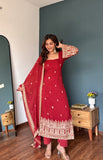 Heavy Faux Georgette with Soft Micro Inner Lining & Intricate Thread & Sequence work Salwar Kameez