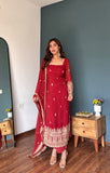 Heavy Faux Georgette with Soft Micro Inner Lining & Intricate Thread & Sequence work Salwar Kameez