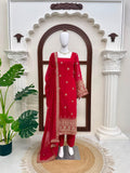 Heavy Faux Georgette with Soft Micro Inner Lining & Intricate Thread & Sequence work Salwar Kameez