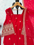Heavy Faux Georgette with Soft Micro Inner Lining & Intricate Thread & Sequence work Salwar Kameez