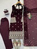 Heavy Faux Georgette with Soft Micro Inner Lining & Intricate Thread & Sequence work Salwar Kameez