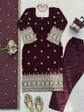 Heavy Faux Georgette with Soft Micro Inner Lining & Intricate Thread & Sequence work Salwar Kameez
