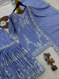 NEW TRENDING 3 PIECE FANCY KURTI WITH SHARARA AND BEAUTIFUL DUPATTA