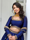 Chinon Fabric with thread with Sequence work Semi Stitched Lehenga Choli