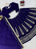 Chinon Fabric with thread with Sequence work Semi Stitched Lehenga Choli