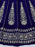 Chinon Fabric with thread with Sequence work Semi Stitched Lehenga Choli