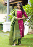 Beautiful Art Silk with Weaving Work Salwar Kameez