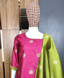 Beautiful Art Silk with Weaving Work Salwar Kameez