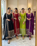 Pure Cinon Silk With Embroidery 5mm Sequences Work Anarkali Salwar Kameez