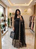 Pure Cinon Silk With Embroidery 5mm Sequences Work Anarkali Salwar Kameez