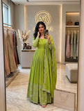 Pure Cinon Silk With Embroidery 5mm Sequences Work Anarkali Salwar Kameez