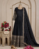 Pure Cinon Silk With Embroidery 5mm Sequences Work Anarkali Salwar Kameez