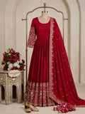 Pure Cinon Silk With Embroidery 5mm Sequences Work Anarkali Salwar Kameez