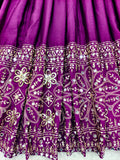 Pure Cinon Silk With Embroidery 5mm Sequences Work Anarkali Salwar Kameez