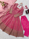 Fendy Silk with Soft Micro cotton Lining & Thread & Sequence Work Salwar Kameez