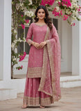NEW READY TO WEAR FANCY DESIGN HEAVY EMBROIDERY AND SEQUENCE WORK TOP - PLAZZO WITH DUPATTA