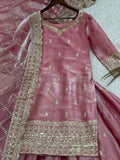 NEW READY TO WEAR FANCY DESIGN HEAVY EMBROIDERY AND SEQUENCE WORK TOP - PLAZZO WITH DUPATTA