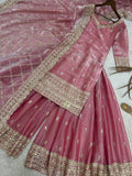 NEW READY TO WEAR FANCY DESIGN HEAVY EMBROIDERY AND SEQUENCE WORK TOP - PLAZZO WITH DUPATTA