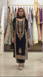 New Faux Georgette With Heavy Embroidery Sequence Work Top-Bottom And Dupatta Set