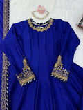 Chinon Fabric with Soft Micro Cotton Lining & Thread with Sequence with gotta lace work Salwar Kameez
