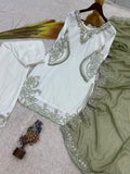New Fancy Design Pakistani Top - Plazzo And Dupatta Set
