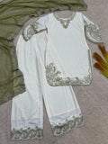 New Fancy Design Pakistani Top - Plazzo And Dupatta Set
