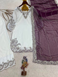 New Fancy Design Pakistani Top - Plazzo And Dupatta Set