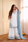 New Fancy Design Pakistani Top - Plazzo And Dupatta Set